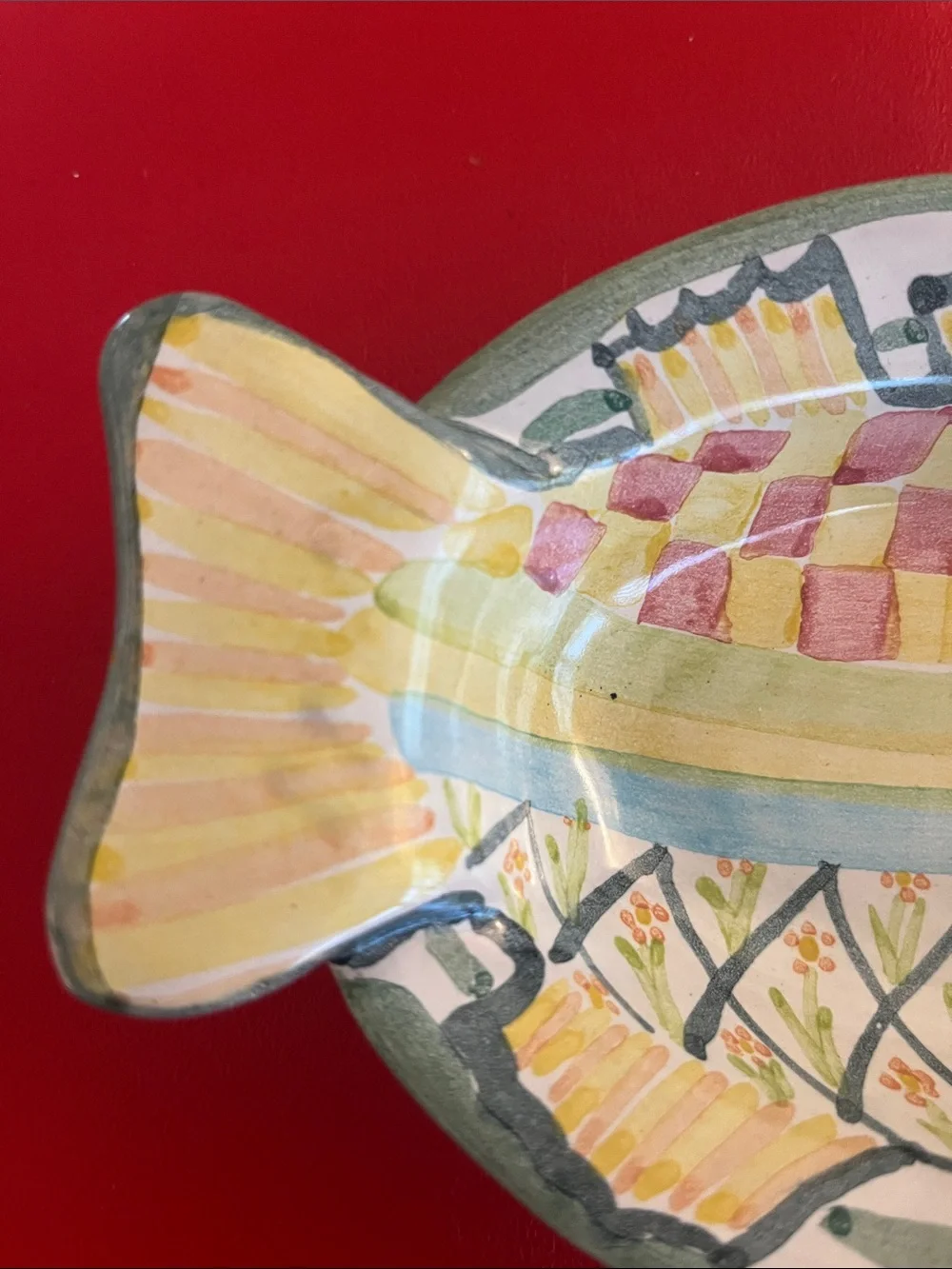 Vintage 1983 MacKenzie Childs fish hand painted